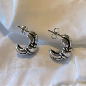Retired James Avery Half Hoop With Beads Earrings in Sterling Silver
